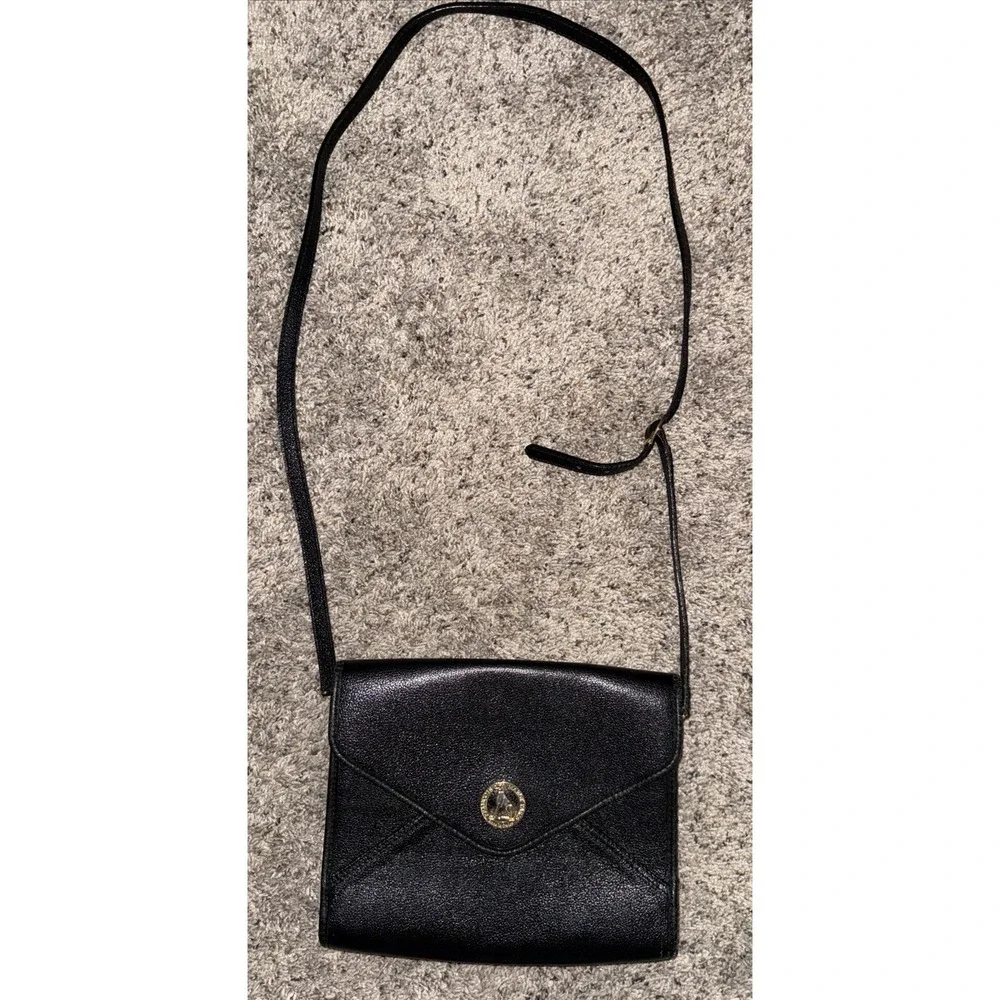 Vintage‎ Francois Marot Paris Leather Clutch / Shoulder Bag envelope style black